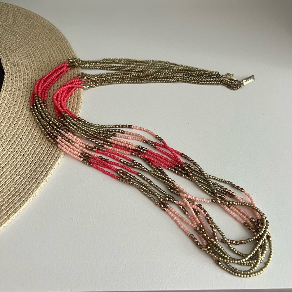 The Limited Coral & Pink Beaded Necklace